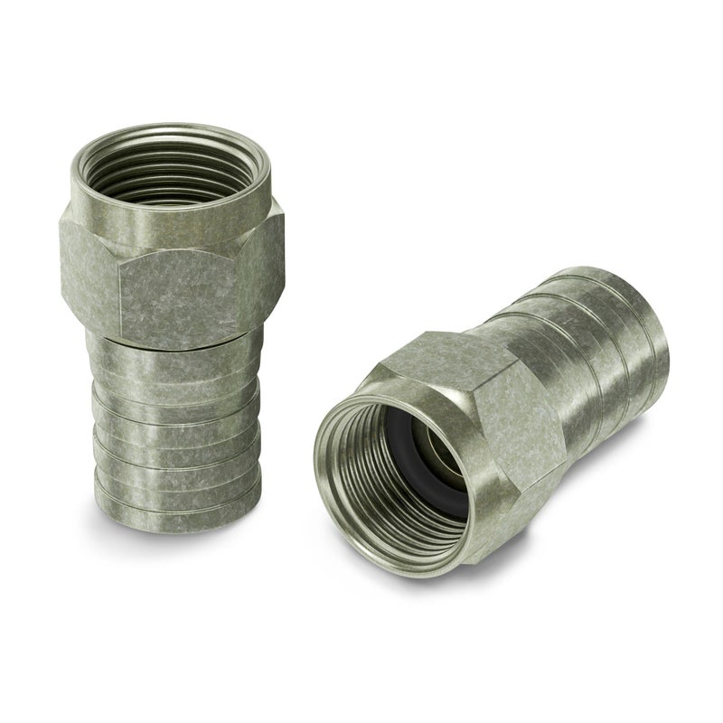 THE CIMPLE CO Coaxial Crimp Connector for RG6 Coaxial Cable. Includes O-Ring and Gel for Weather Proofing Seal, Indoor and Outdoor use. Also Known as a Radial Compression Connector. Pack of 100 - Image 1
